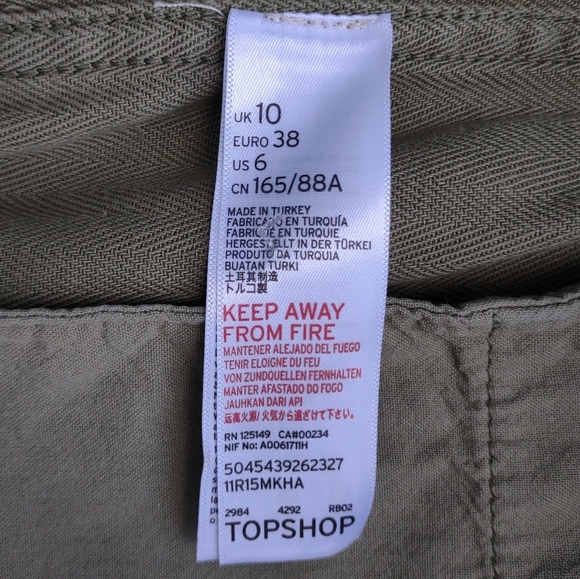 Topshop Ethan Rose Appliqué Utility Jacket Army Green Size 6 - Picture 4 of 11